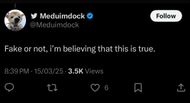 A fan's comment on X (Image via X/@Meduimdock)
